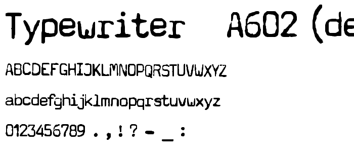 Typewriter - a602 (dead postman 2004) font